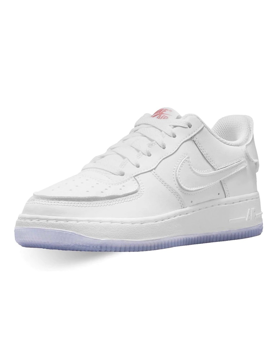 Tenis Air Force 1/1 blanco con morado palomas intercambiables originales DB1856-100