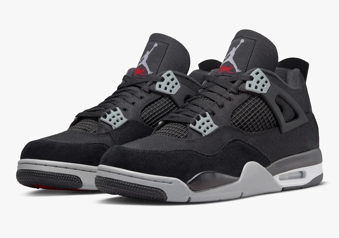 Tenis Air Jordan 4 retro black canvas originales DH7138-006