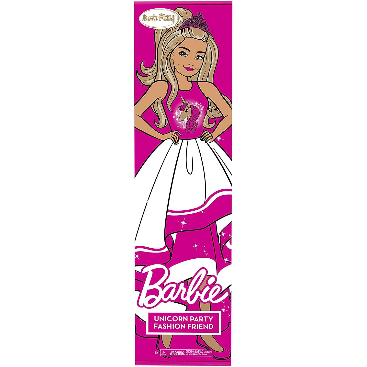 Barbie Gigante Fiesta Unicornio 72cm De Altura Pelo Castaño