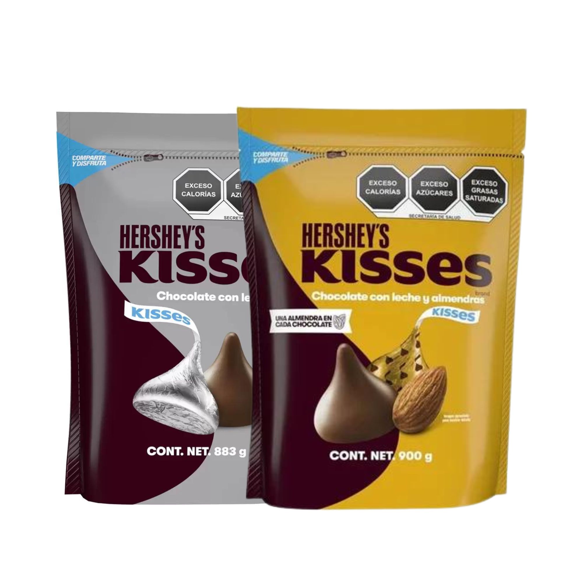 Pack Kisses Con Almendras 900g y Kisses Con Leche 883g