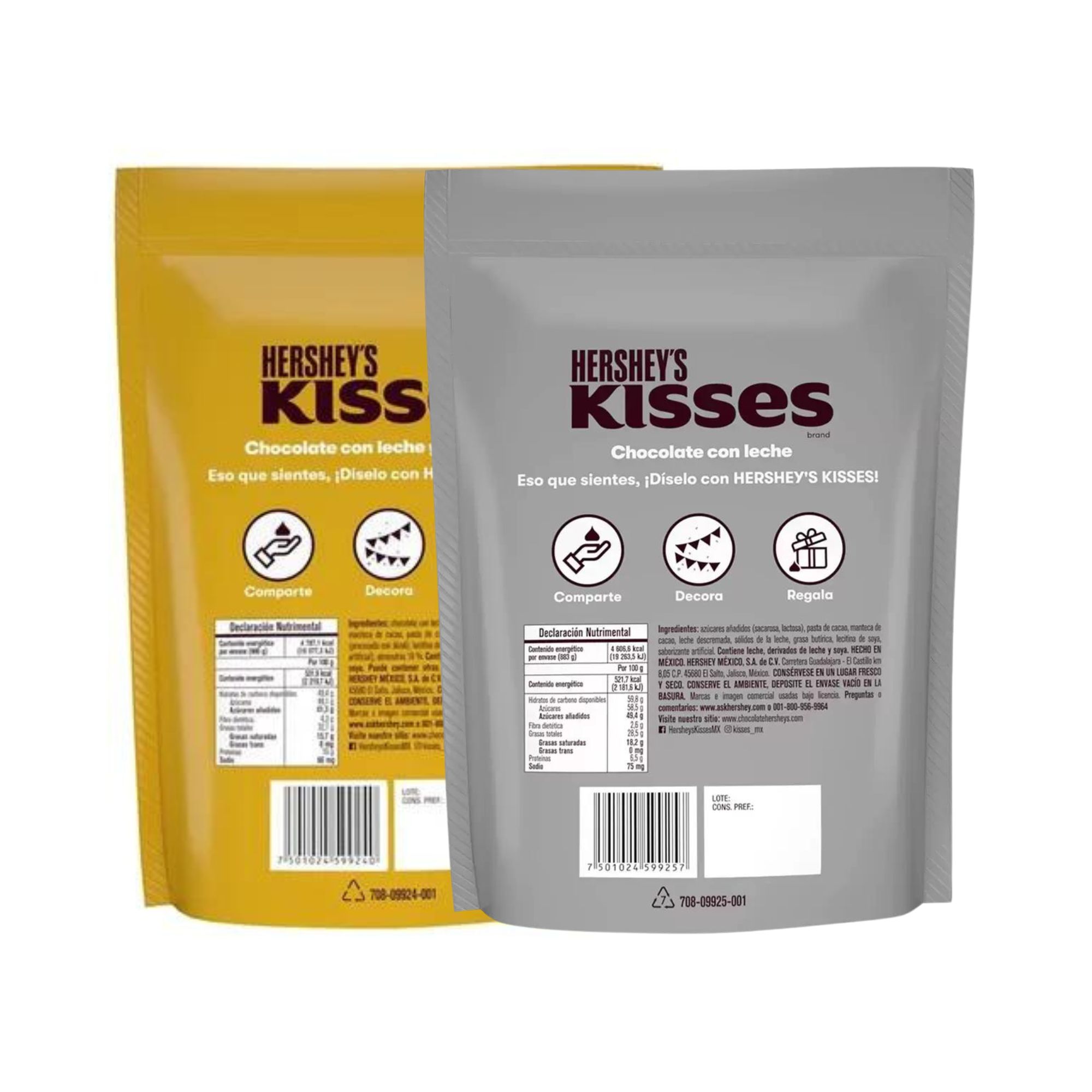 Pack Kisses Con Almendras 900g y Kisses Con Leche 883g