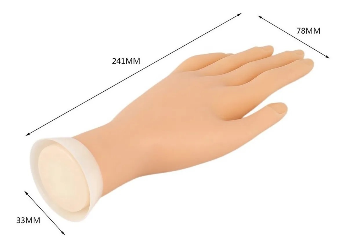 Mano De Practica Uñas Acrílicas Exhibición Maniquí Silicona