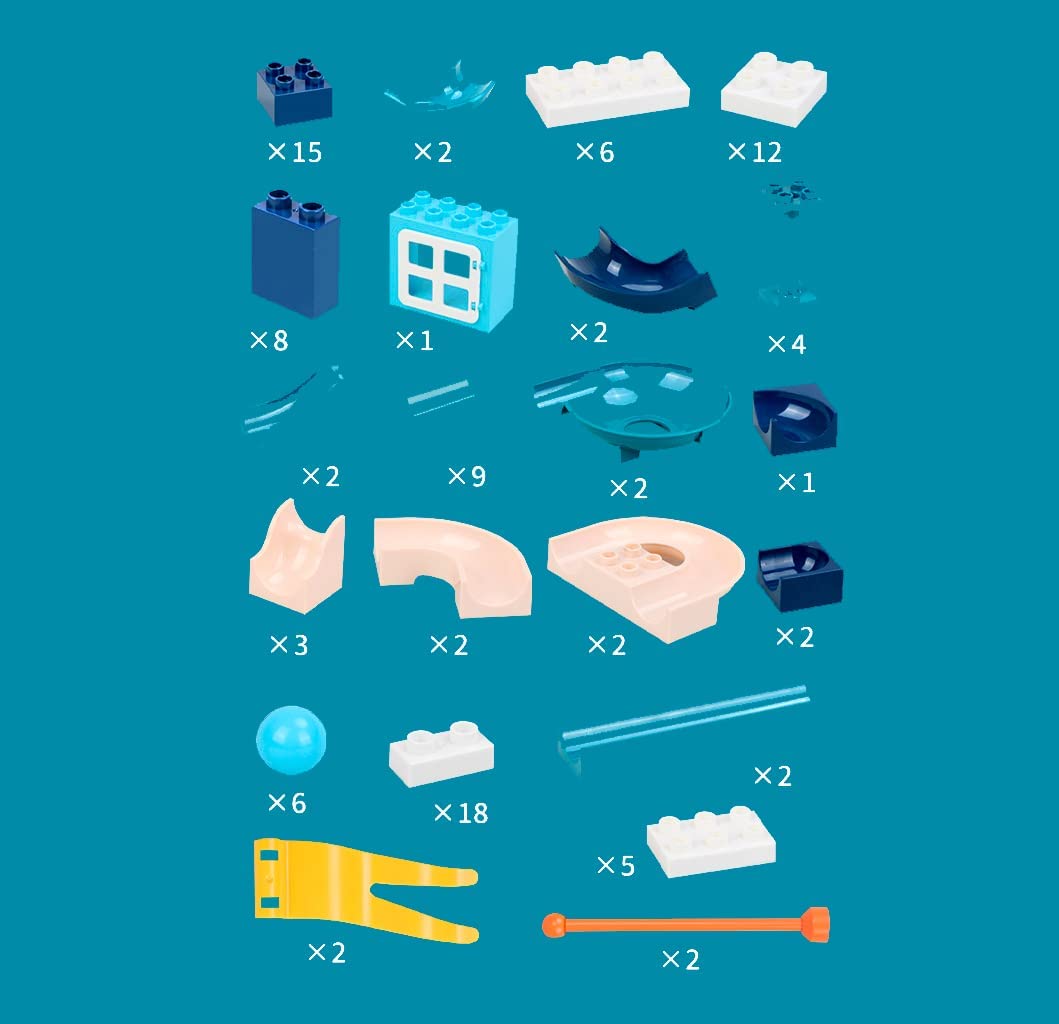 Juego de bloques para armado de pista de canicas creativa