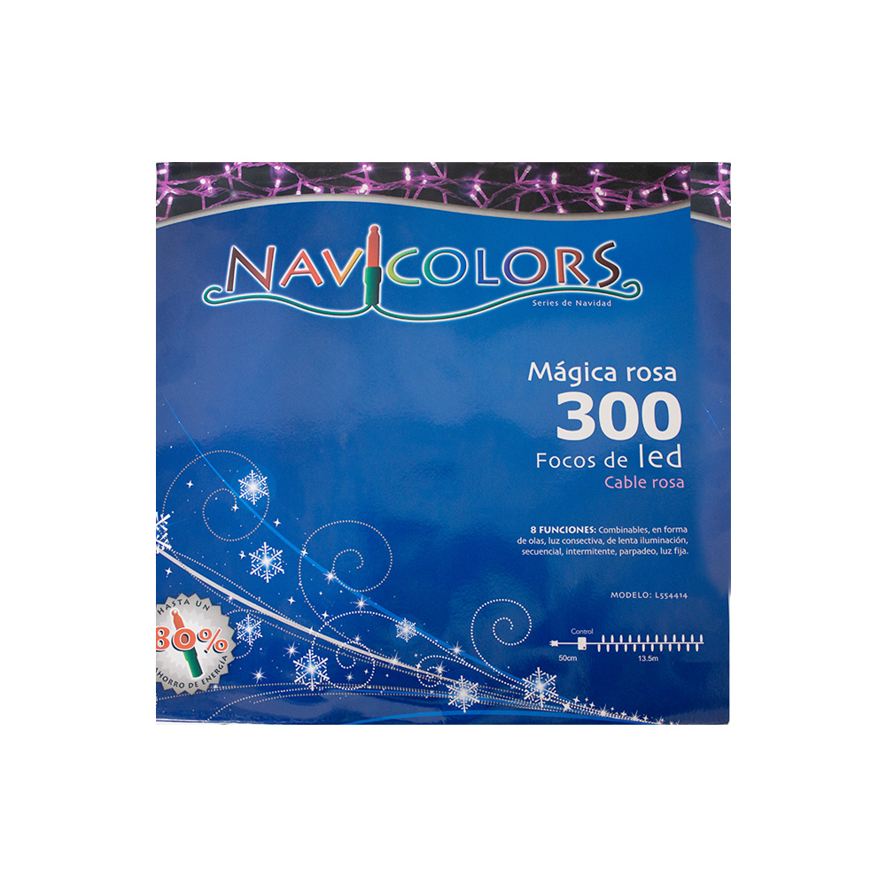 Serie de Luces Decorativa  Luz Led Rosa 300 Focos 8 Funciones Cable Rosa Plástico 13 m