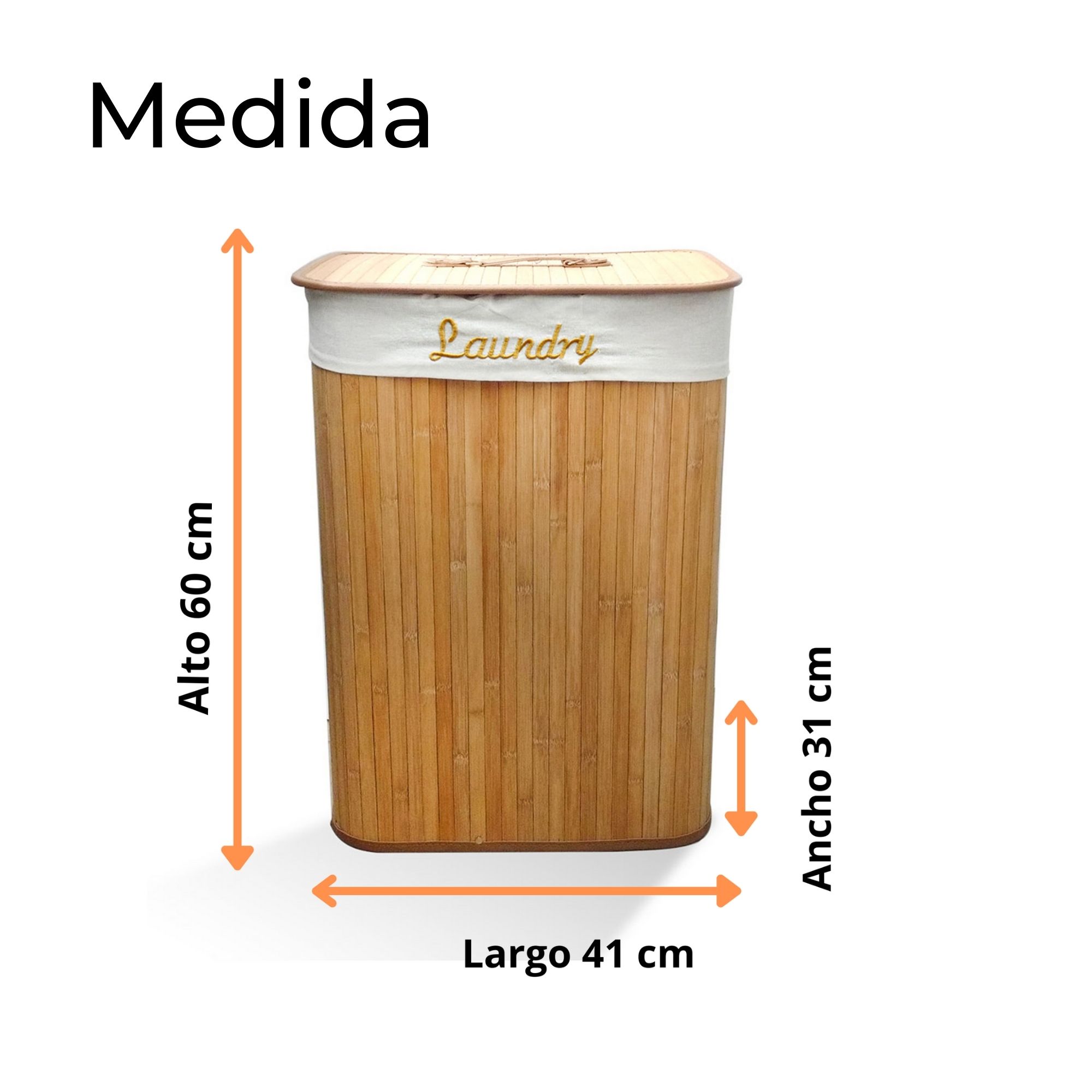Cesto de bambú para ropa sucia 
