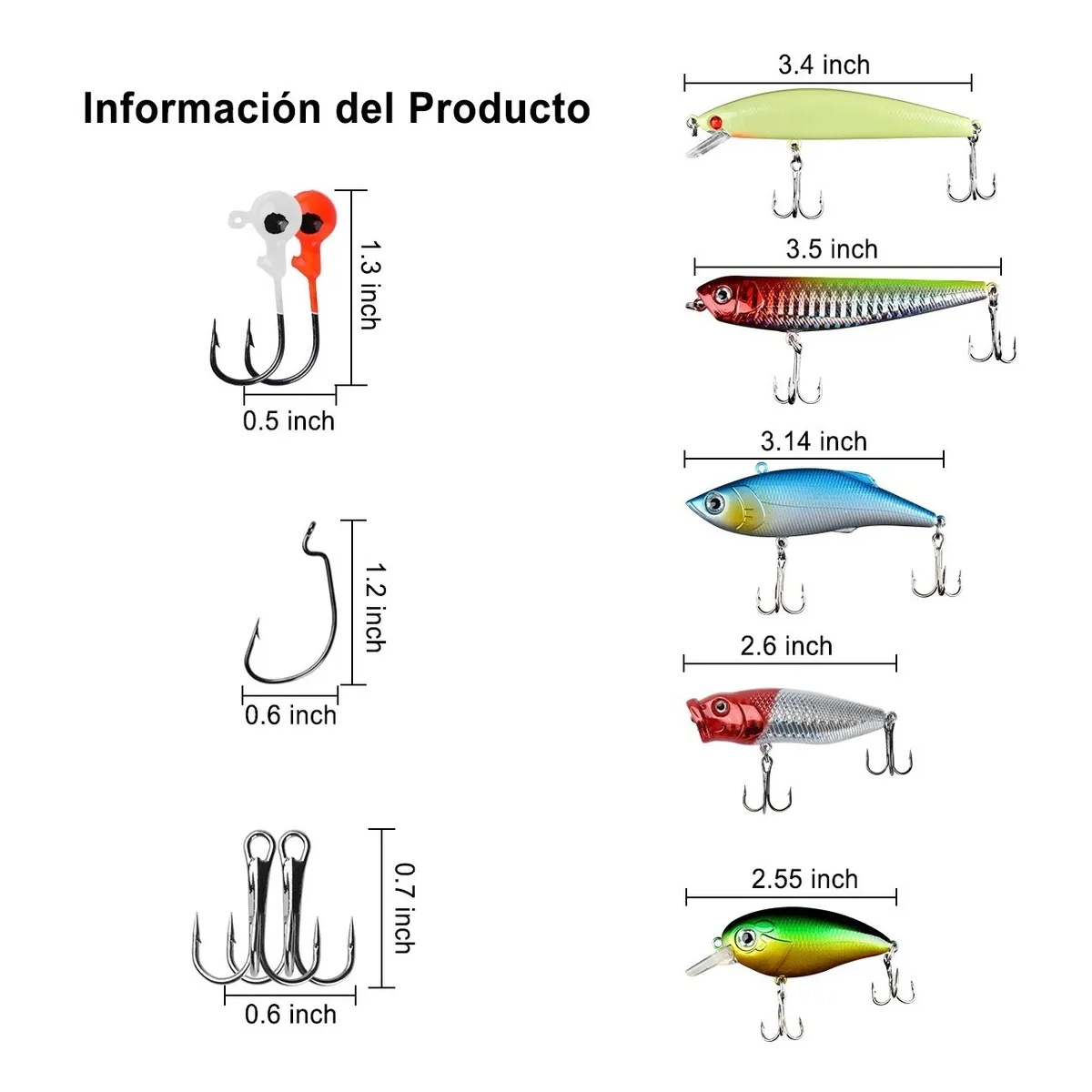 Kit De Accesorios Para Pesca  Señuelos 181 Pzas.