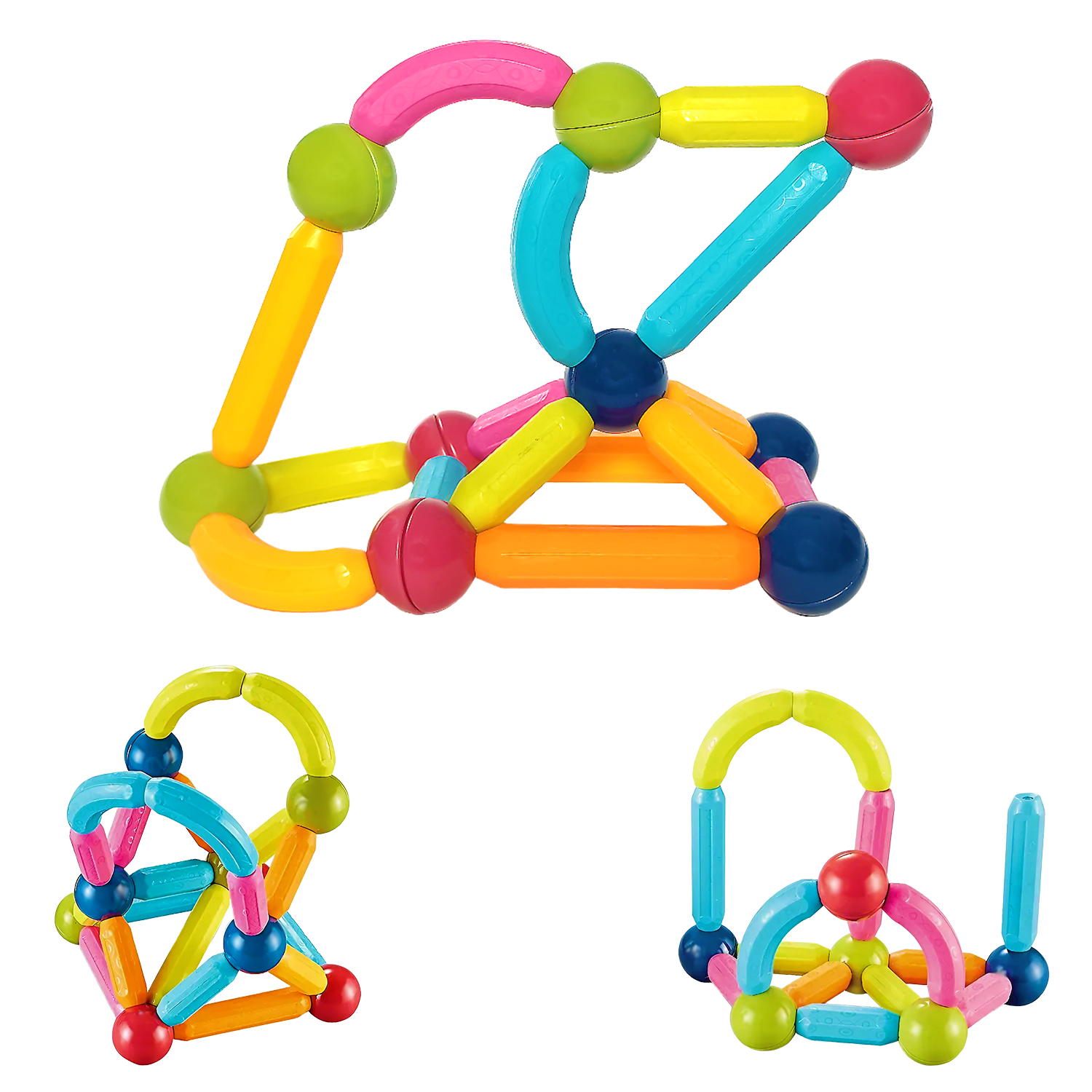 Juego de 24 esferas magnéticas y varillas de construcción