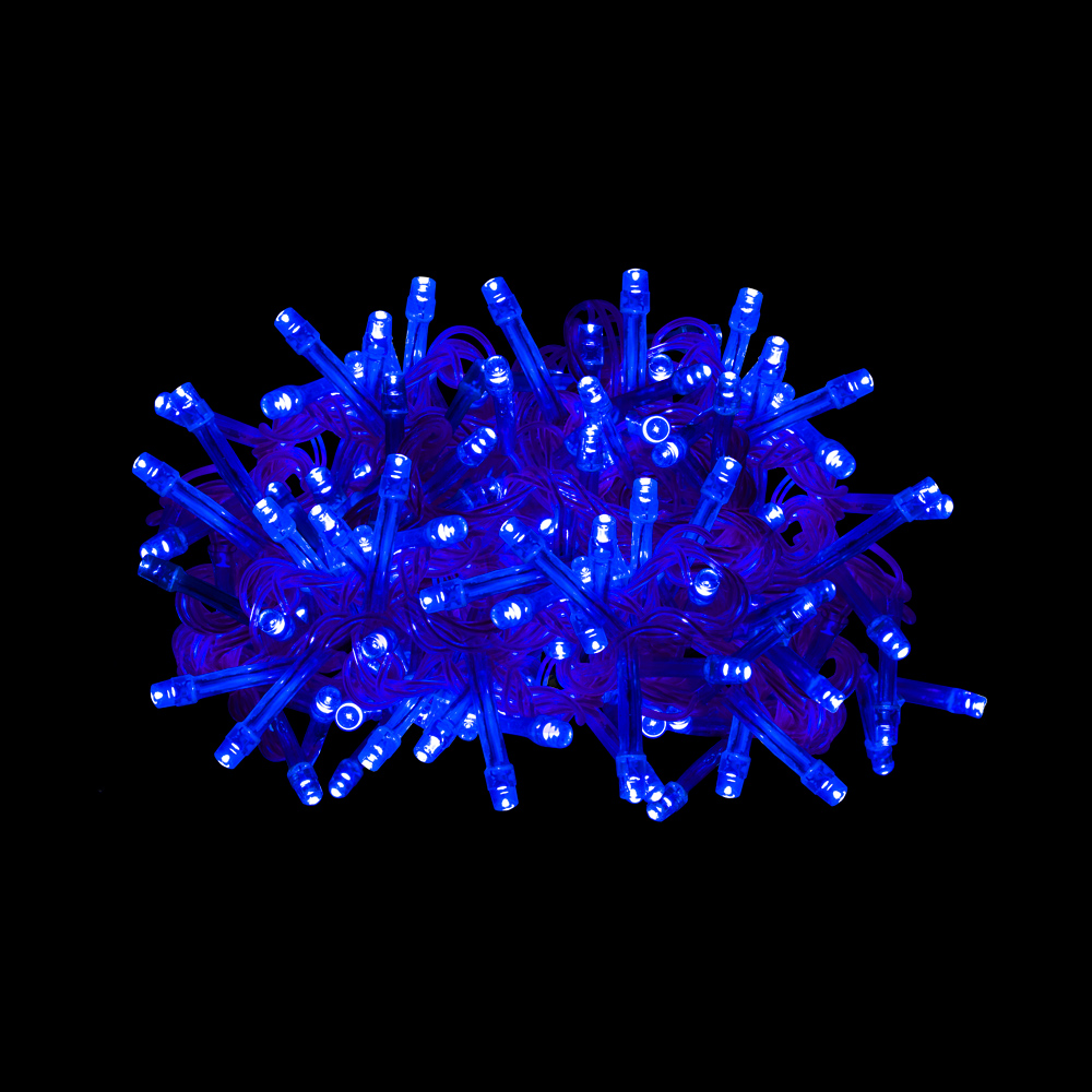 Tira Decorativa 60 Focos Luz Led Azul 8 Funciones Cable Azul 3 m