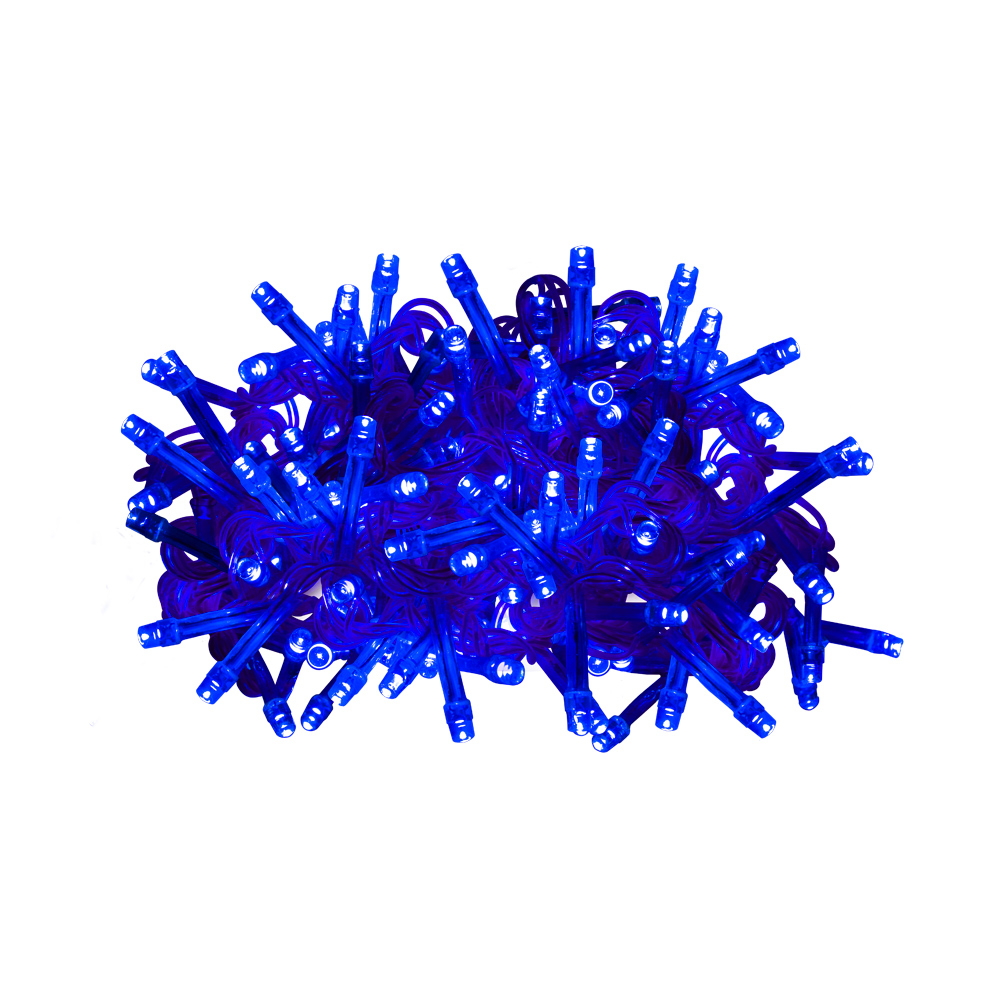 Tira Decorativa 60 Focos Luz Led Azul 8 Funciones Cable Azul 3 m