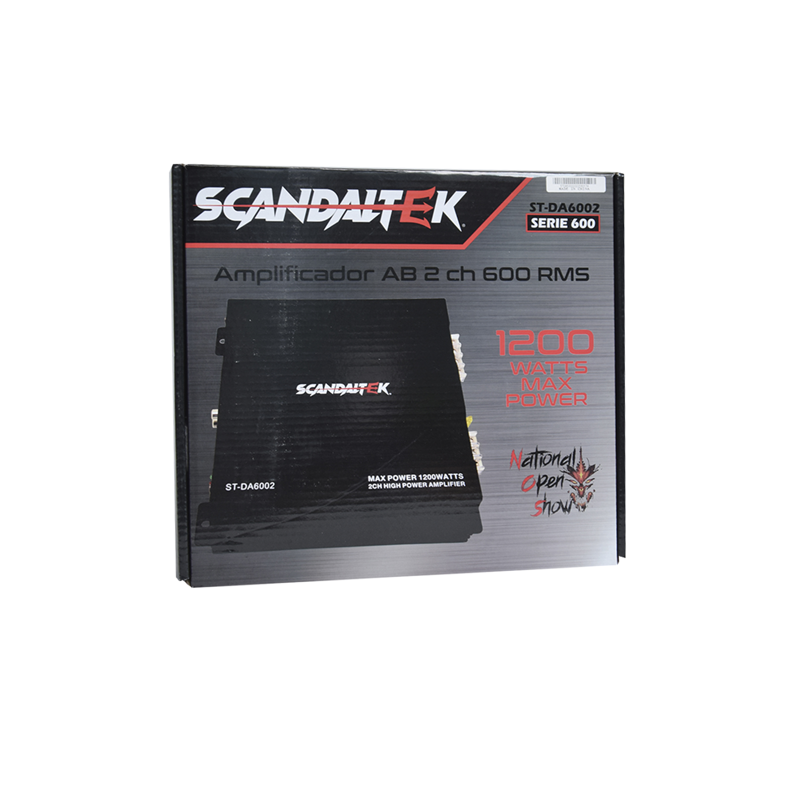 Amplificador para auto 2 Canales Scandaltek 1200w Open Show 2 Ohms-ST-DA6002
