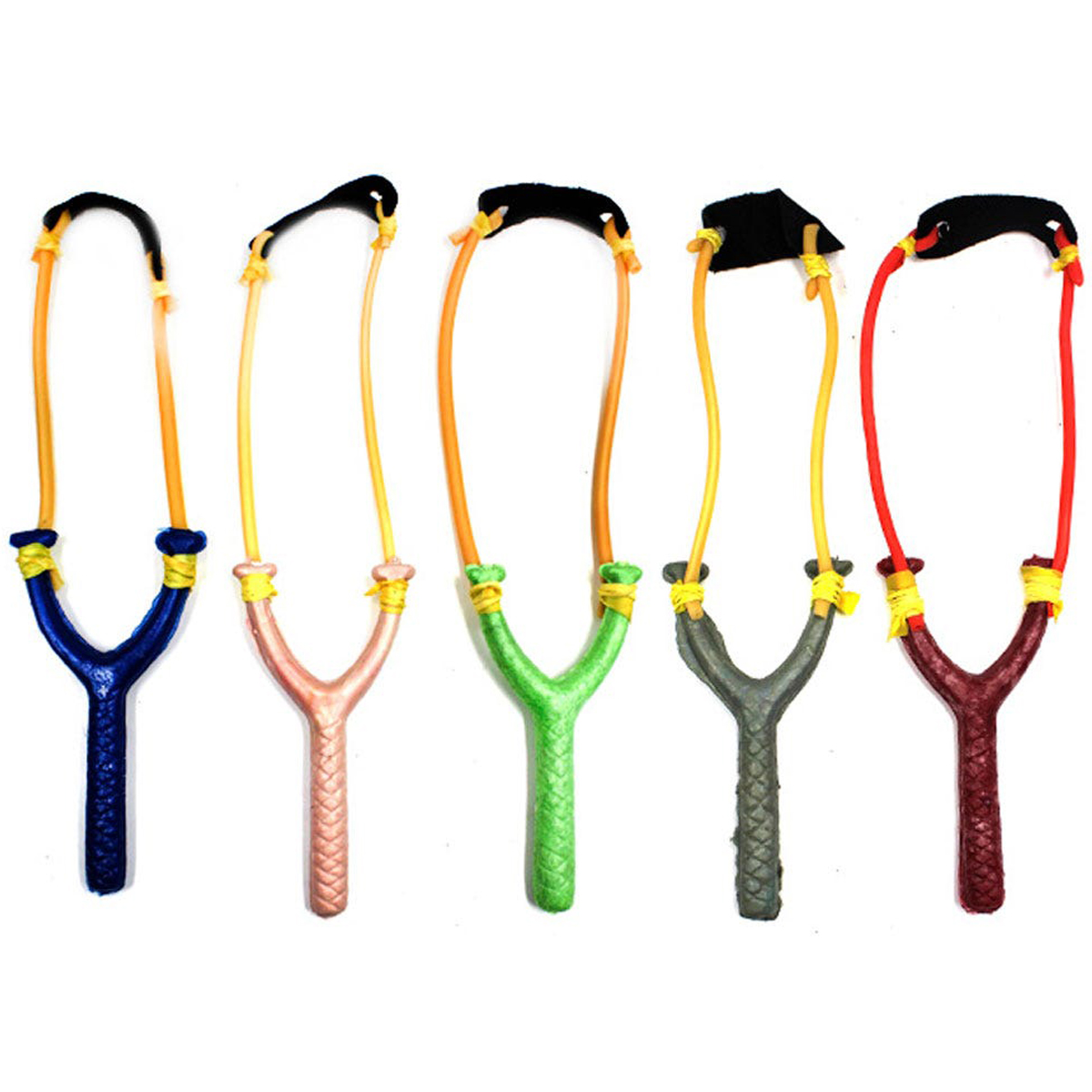 3 Resortera de juguete plastico con lanzador piel 12 cm