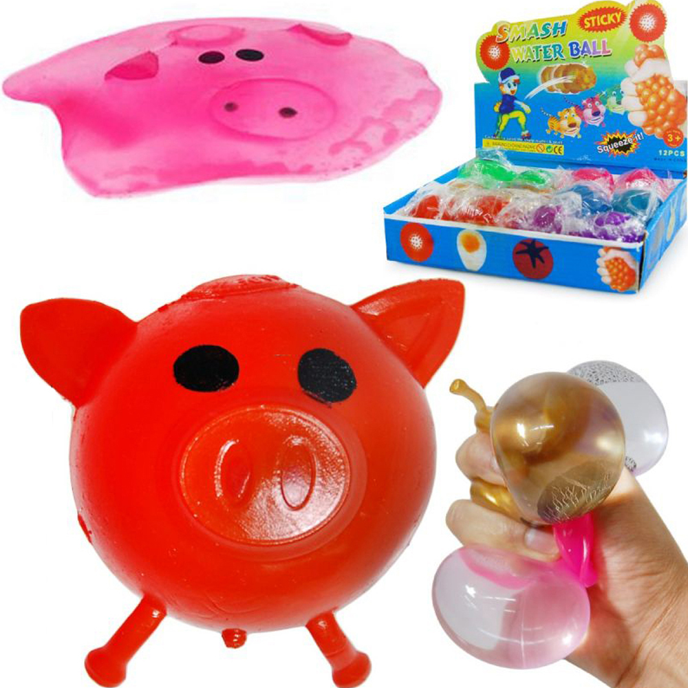6 Pelotas cerdito antiestrés squishy hidrogel 6 cm