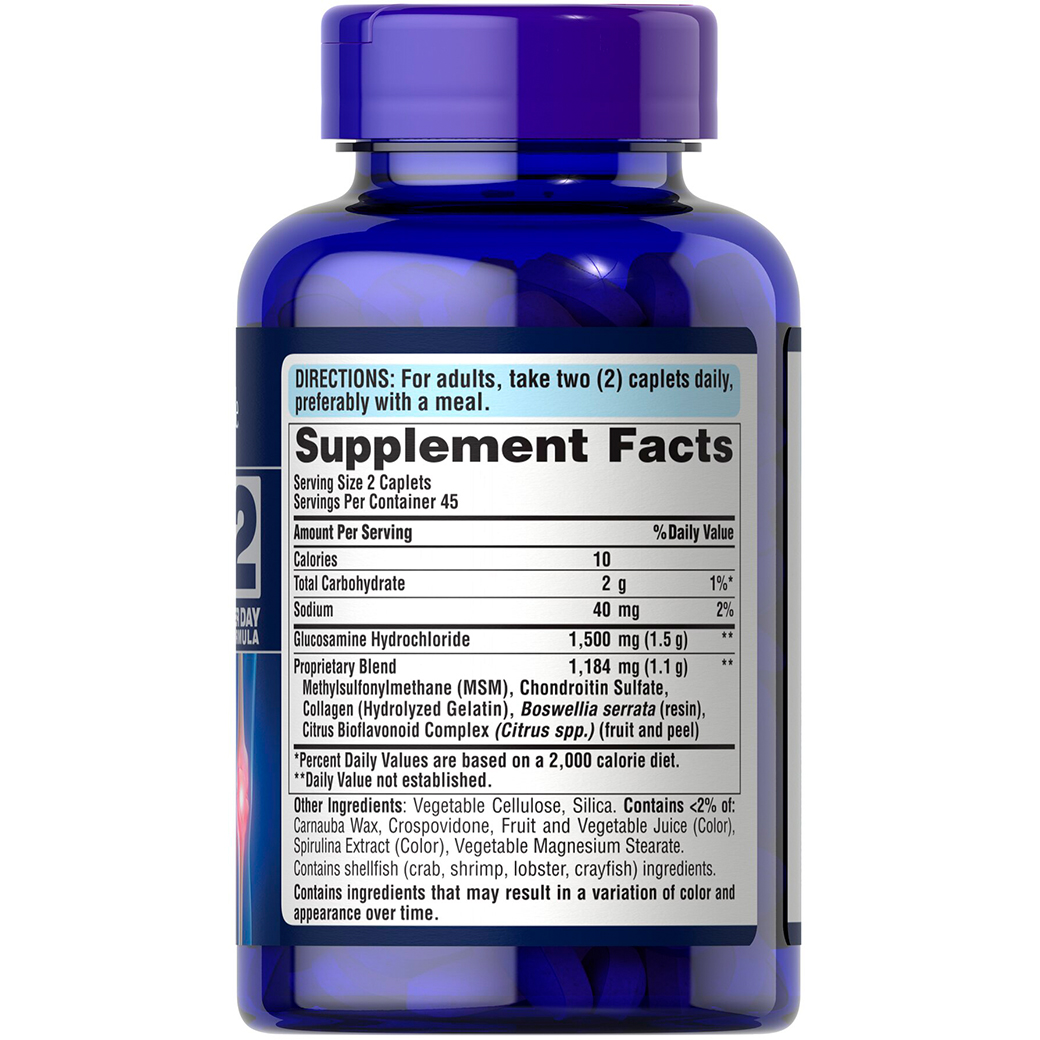 Glucosamina de alta concentración, condroitina y MSM 90 tabletas