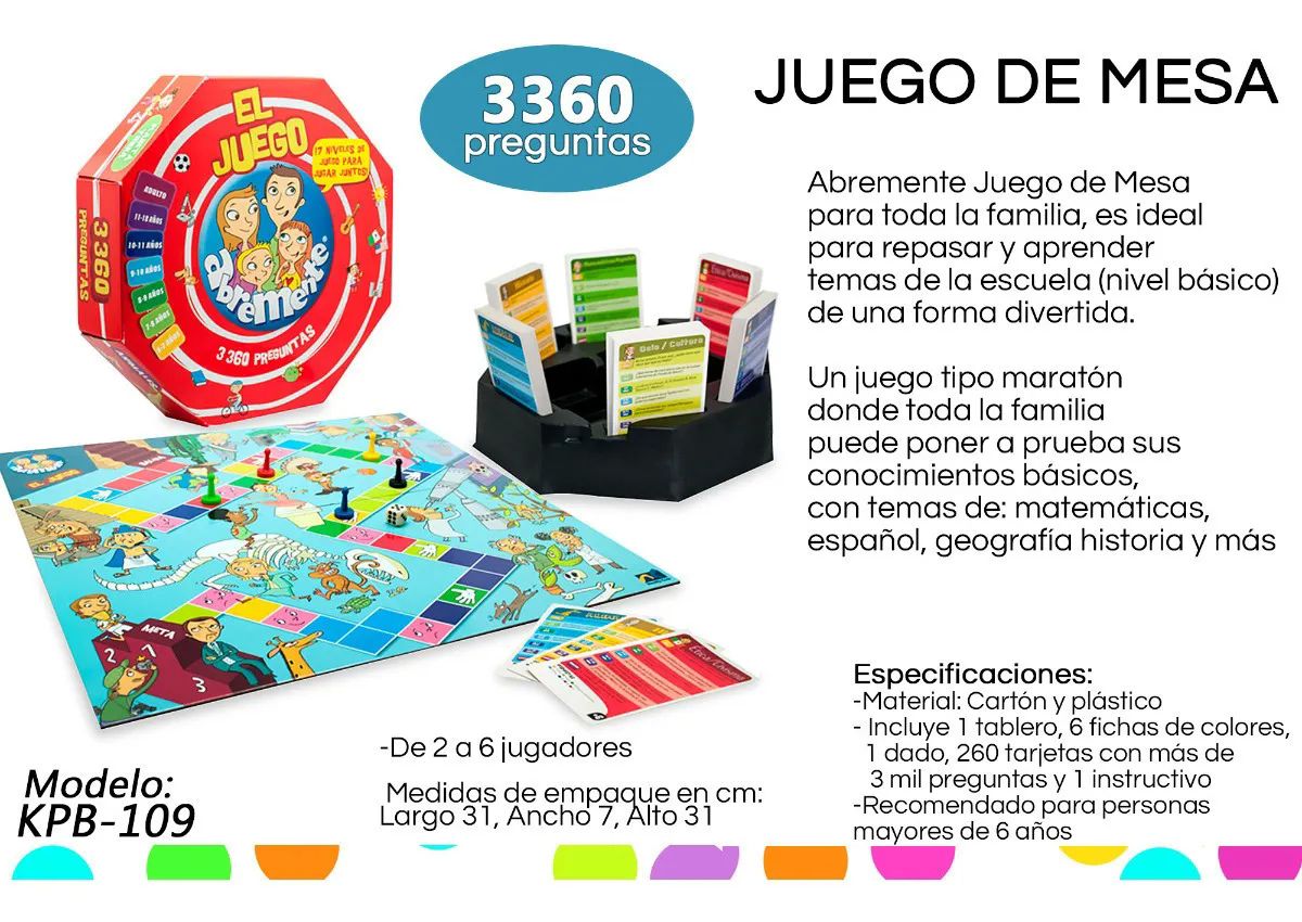 Abremente Juego Mesa Fiesta Aprndizje Niños Adultos Familiar