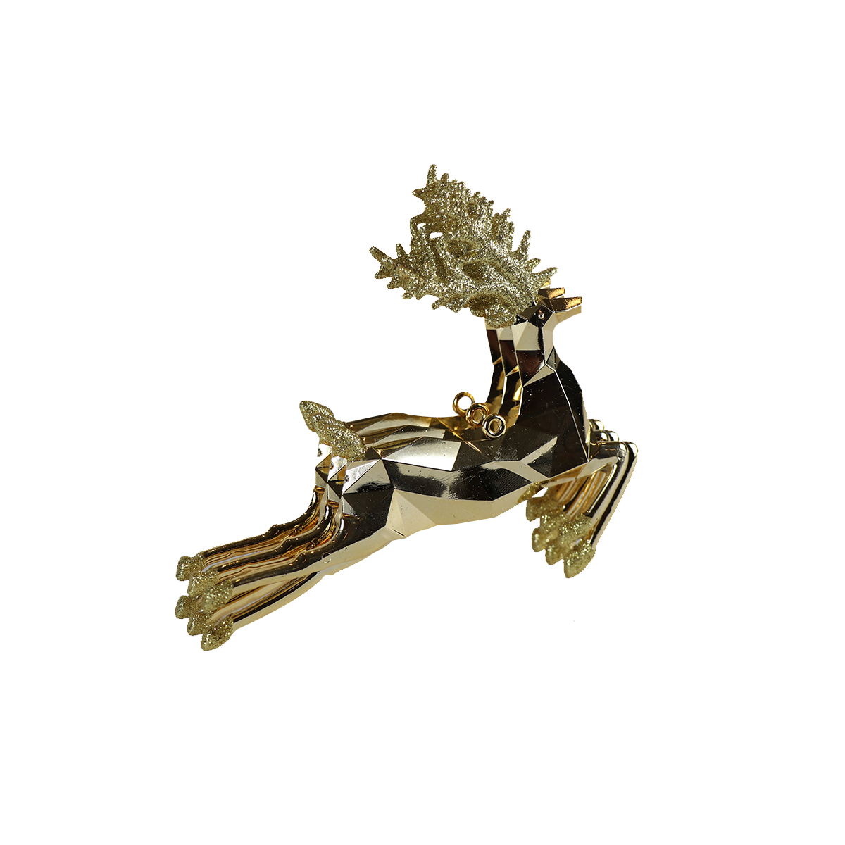 Set de 4 pack Colgante Reno Saltando Dorado 3pz