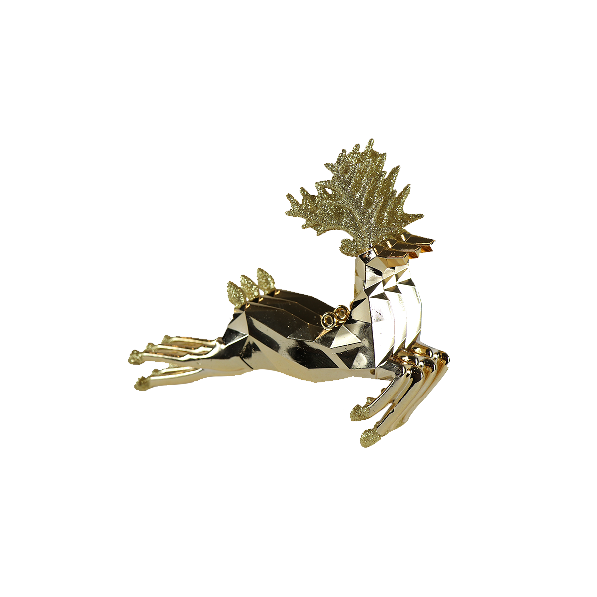 Set de 4 pack Colgante Reno Saltando Dorado 3pz