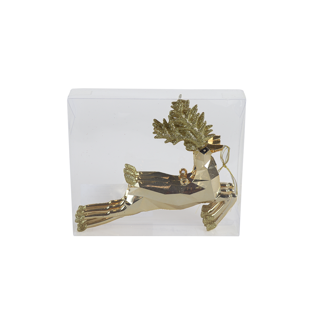Set de 4 pack Colgante Reno Saltando Dorado 3pz