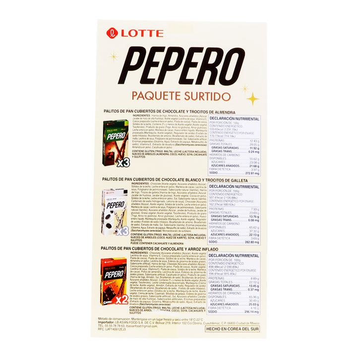 Pepero Surtido 8 Piezas