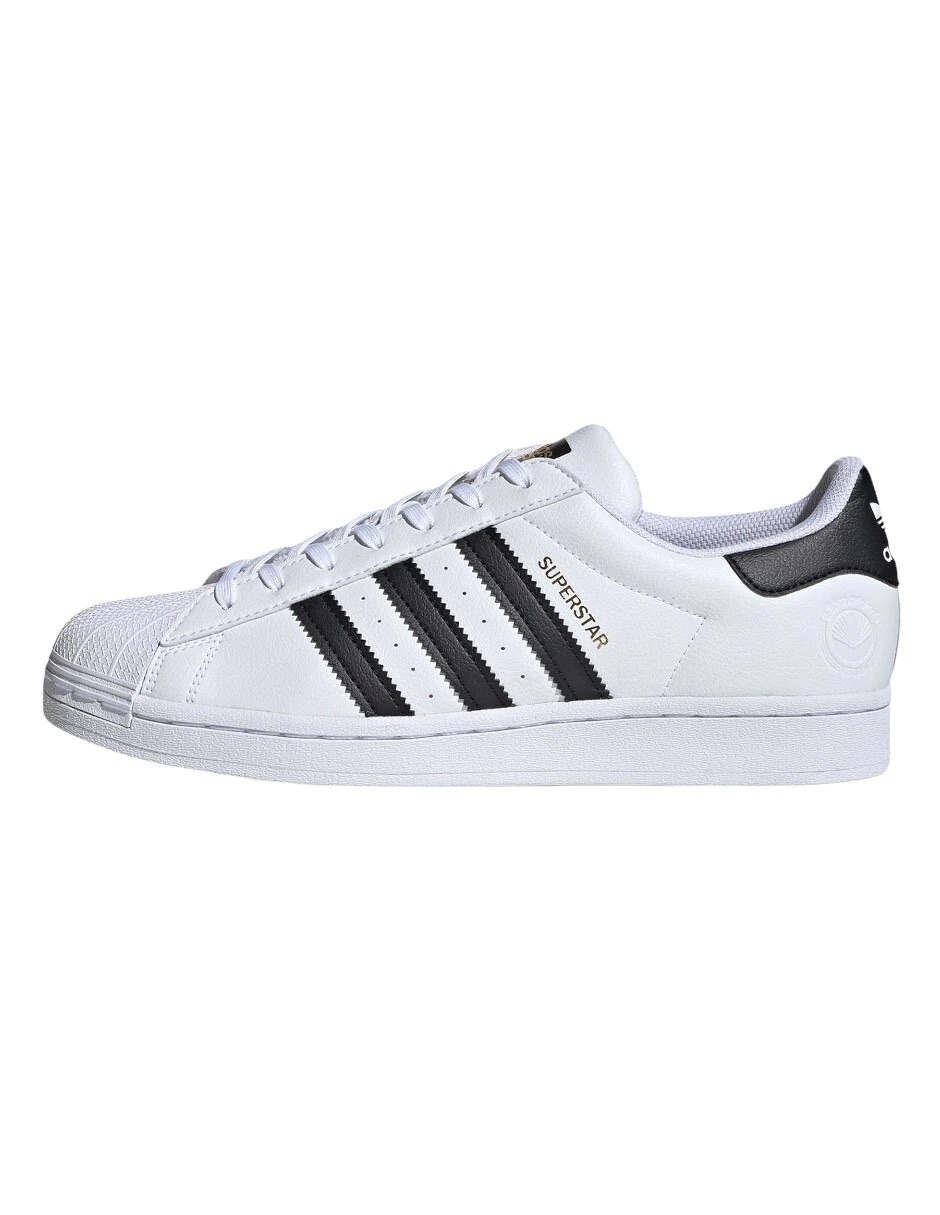 Tenis Adidas Superstar Foundation Vegan blanco con negro originales FW2295