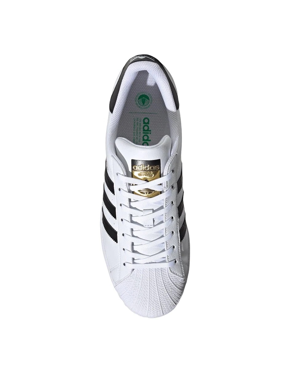 Tenis Adidas Superstar Foundation Vegan blanco con negro originales FW2295