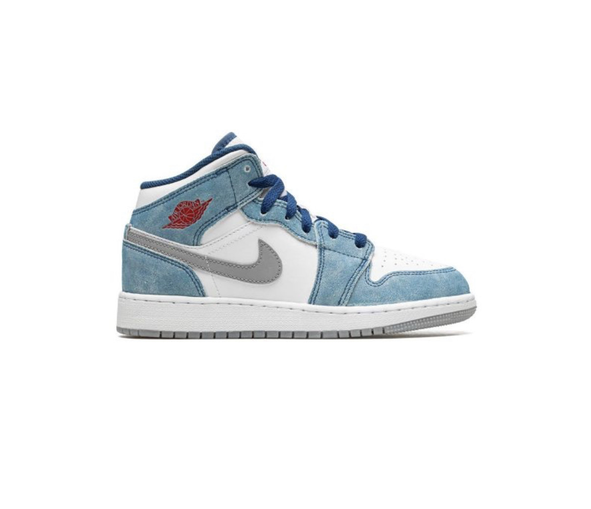 Tenis Air Jordan 1 Mid French Blue GS originales DR6235-401