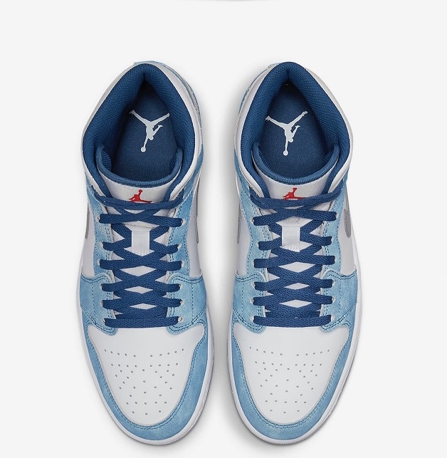 Tenis Air Jordan 1 Mid French Blue GS originales DR6235-401