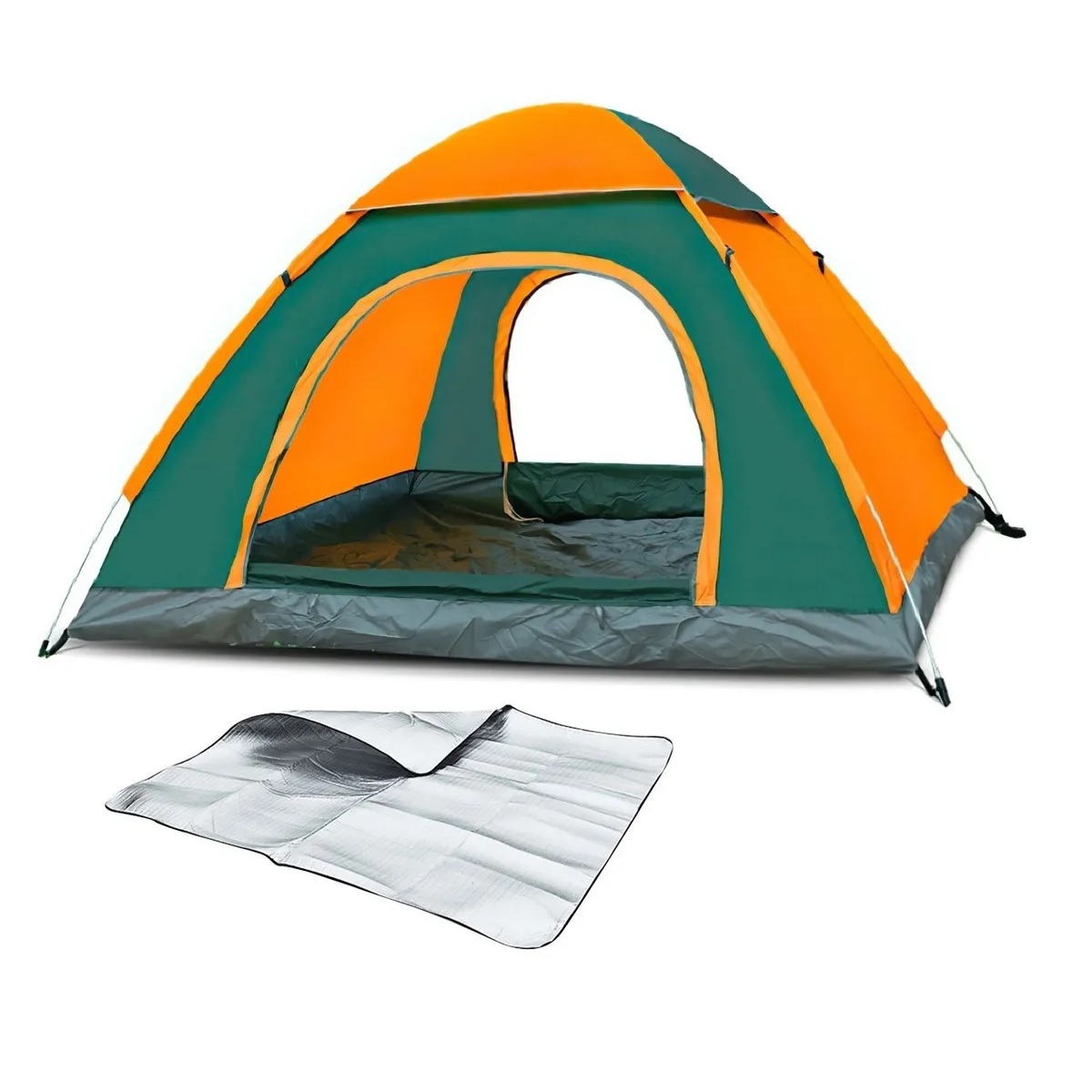 Tienda de acampar 2 personas Naranja c/verde