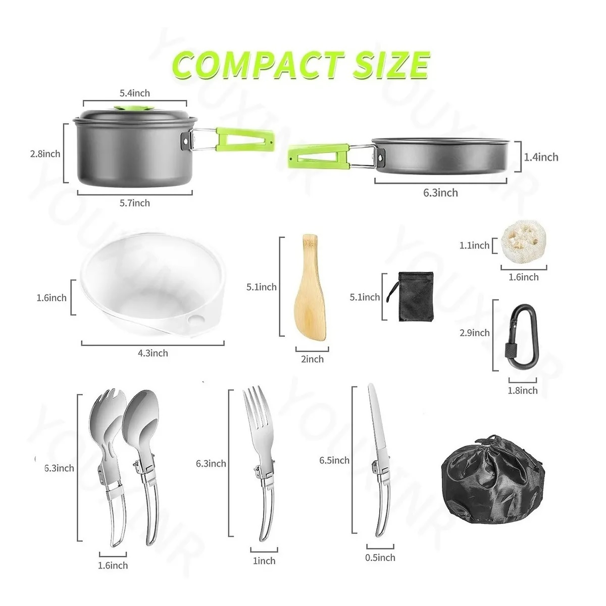 Utensilios Cocina Para Camping 15 Pzas.