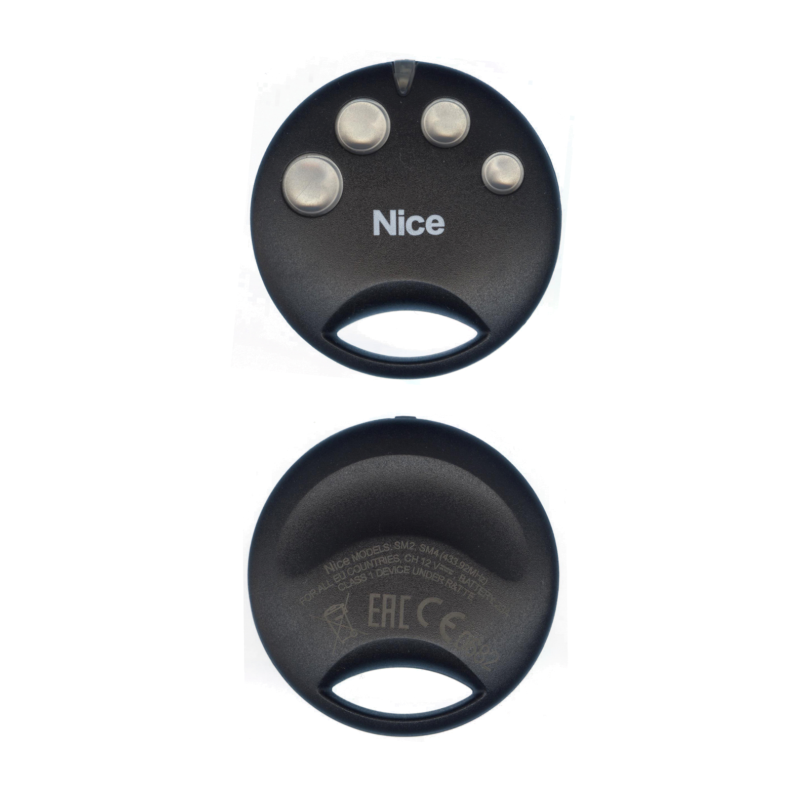 Control Remoto para Abrepuertas de Garaje Nice Smilo Sm4, Transmisor 433Mhz, 4 botones.