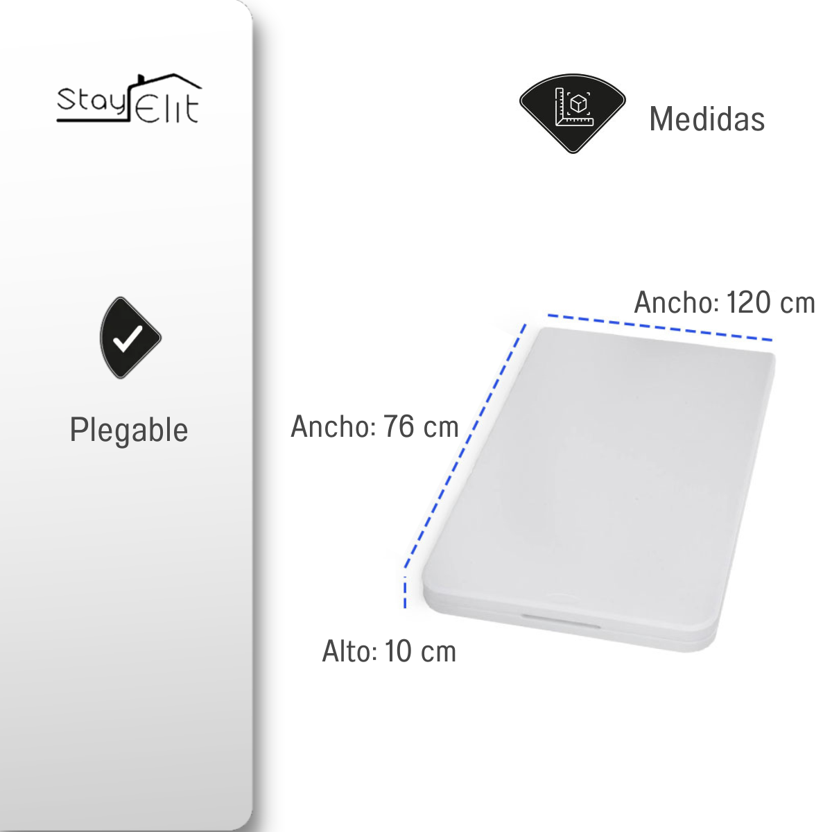 Mesa Plegable 240cm x 76cm x 74cm Alta Calidad Resistente Largo Plástico Portátil Tipo Portafolio Patio Jardin Campismo Ideal para Hogar Oficina.
