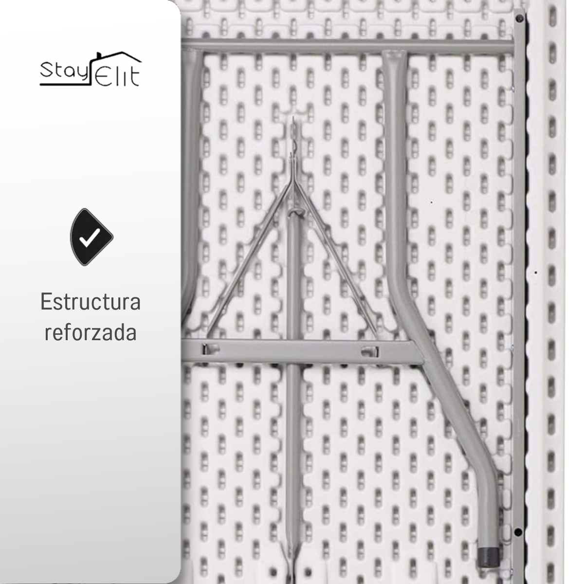 Mesa Plegable 240cm x 76cm x 74cm Alta Calidad Resistente Largo Plástico Portátil Tipo Portafolio Patio Jardin Campismo Ideal para Hogar Oficina.