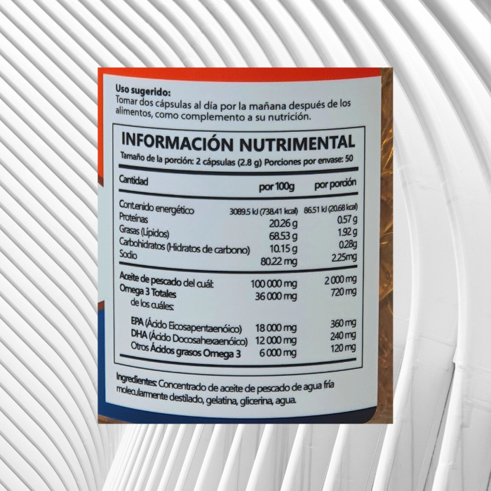 Omega 3 Aceite De Pescado De Agua Fría Salvaje 100 Caps