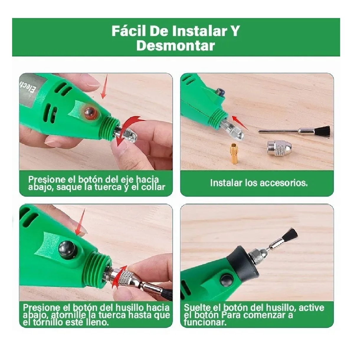 Kit Mini Taladro Rectificadora Esmeril