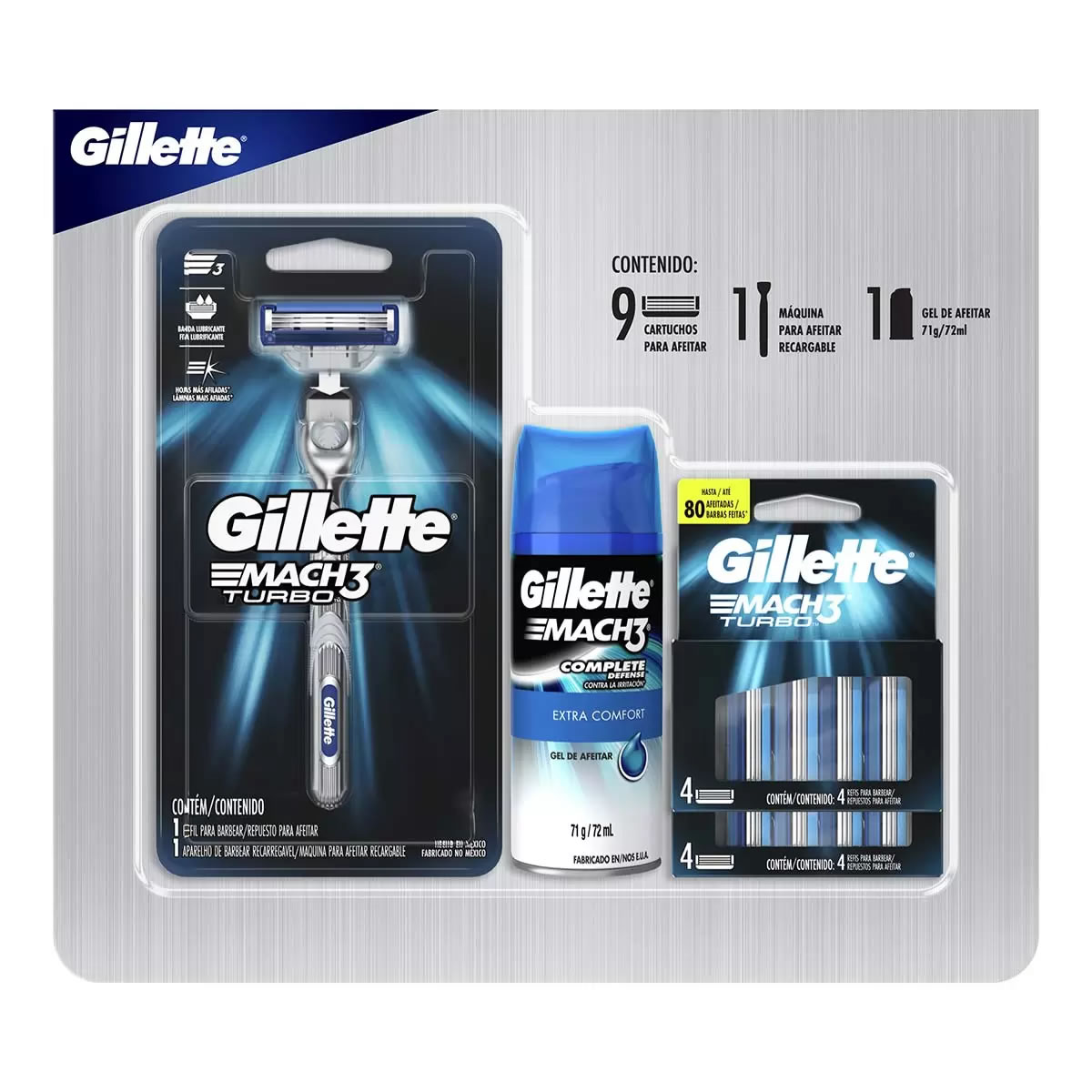 Maquina Para Afeitar Cartuchos y Gel Gillette Mach3 CST