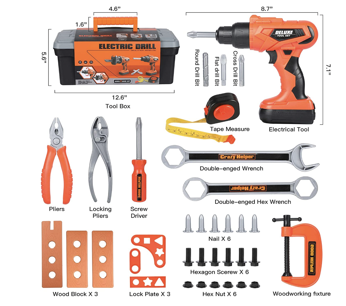 Set Caja De Herramienta Juguete Para Niño +36 Piezas