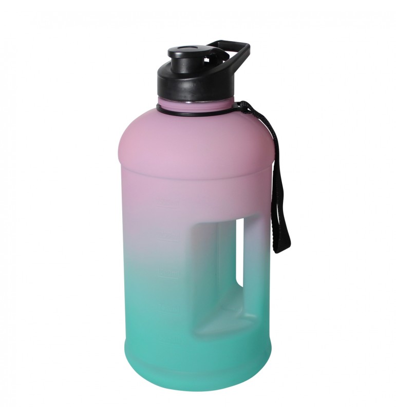 Botella de agua motivacional 2.2 litros con popote y correa