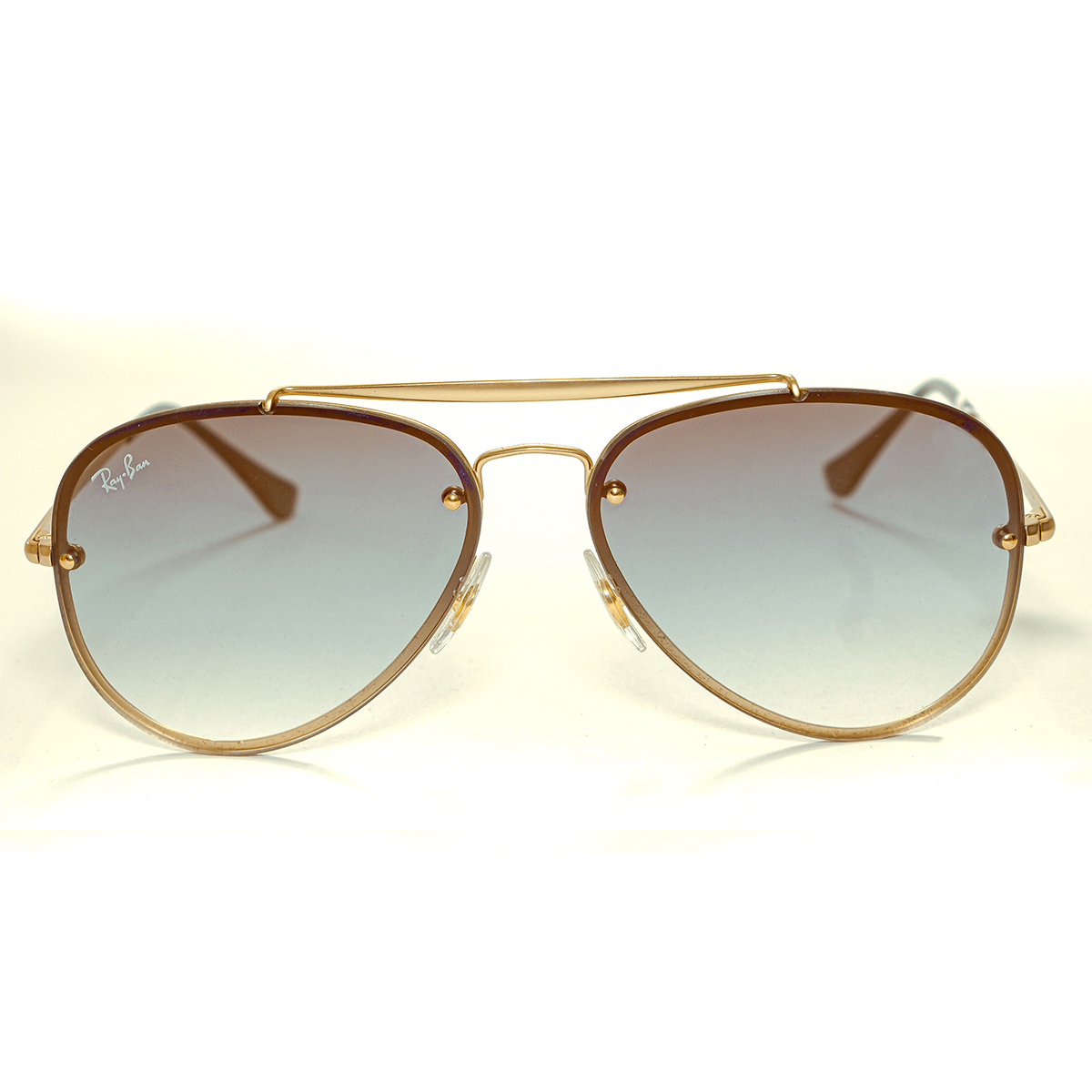  Ray-Ban Lentes de sol Blaze Aviator en Dorado y Azul Claro