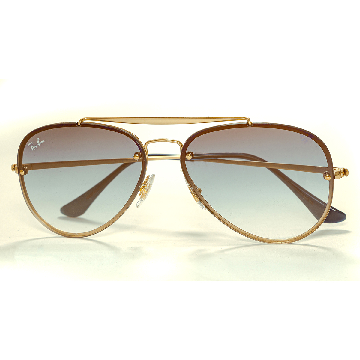 Ray-Ban Lentes de sol Blaze Aviator en Dorado y Azul Claro