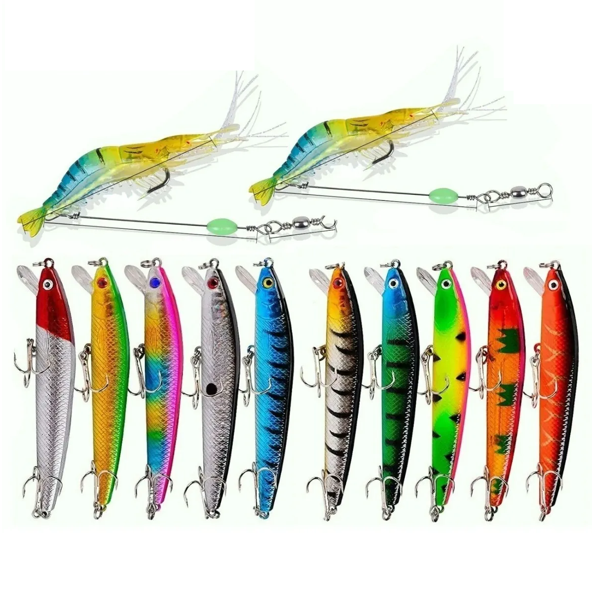 Señuelos Para Pesca De Río Currican Camarones 