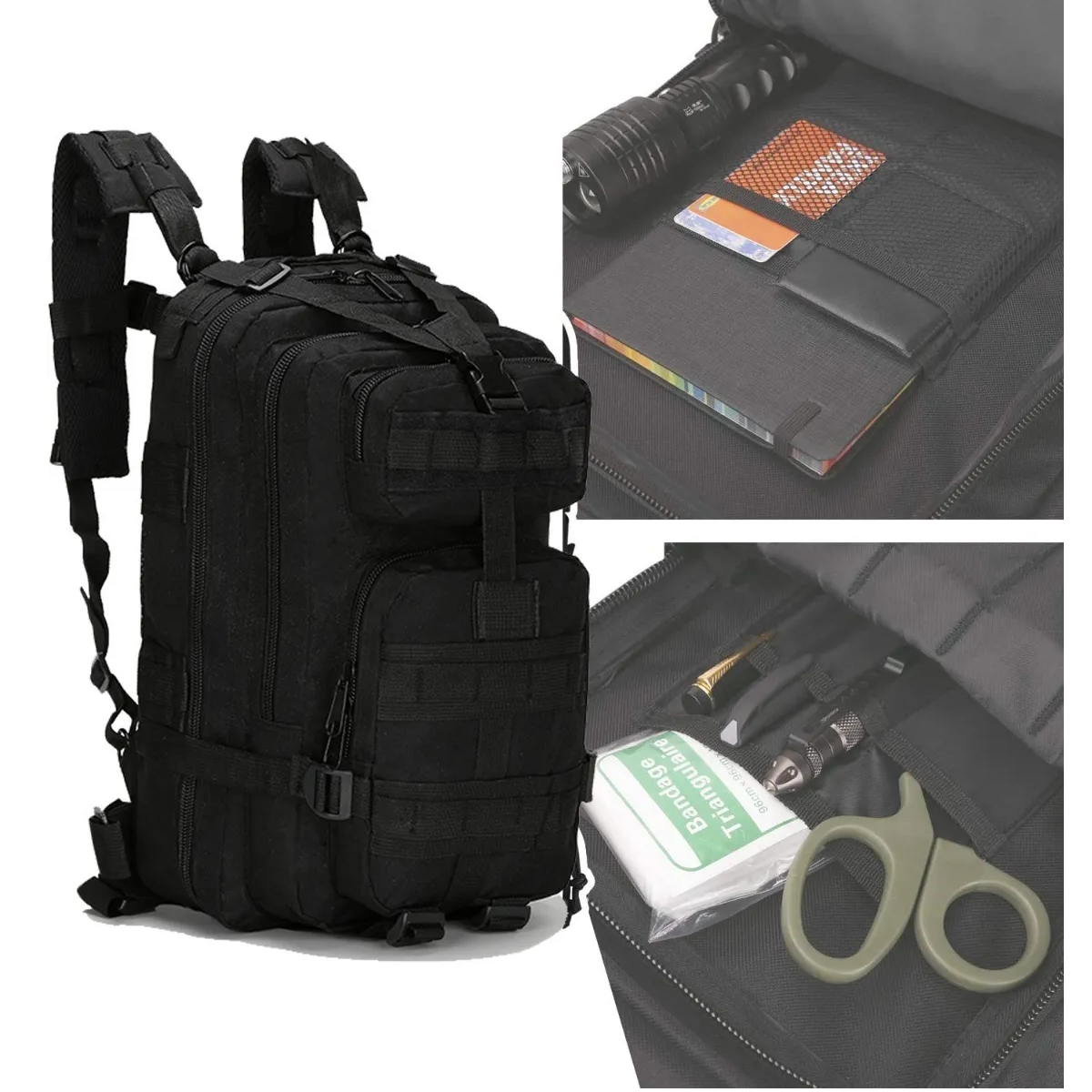 Mochila Militar Táctica Negro Camping