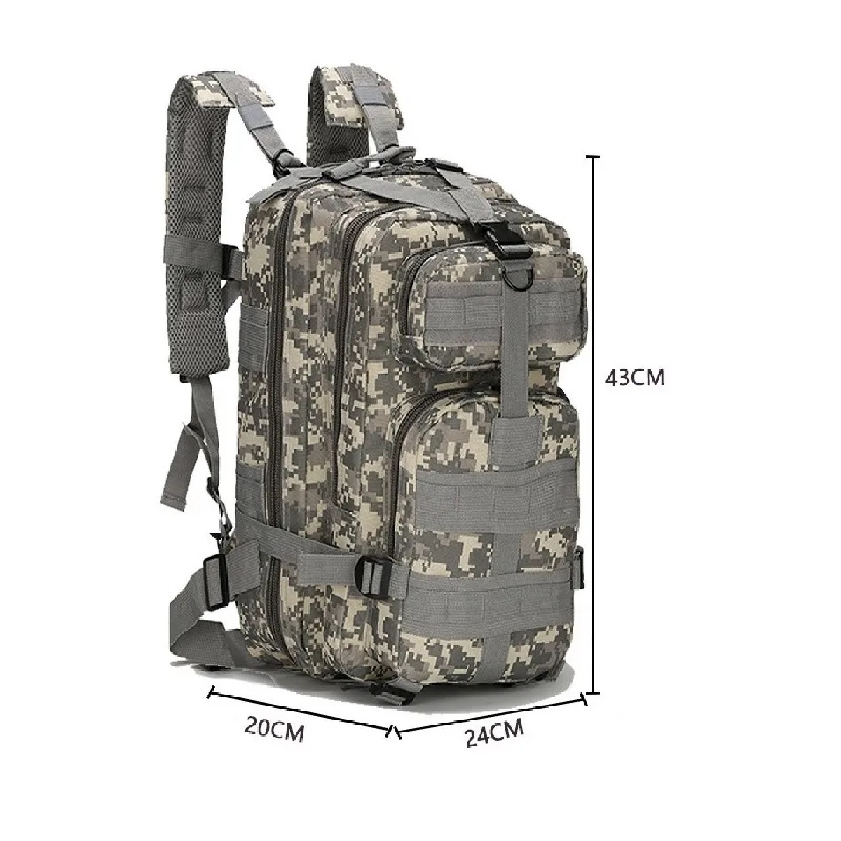 Mochila Militar Táctica Para Exteriores Camuflaje Gris
