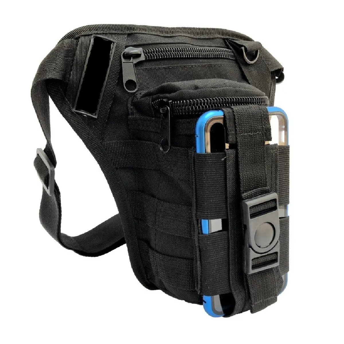Piernera Tactica  Para Celular  Multiusos Negro