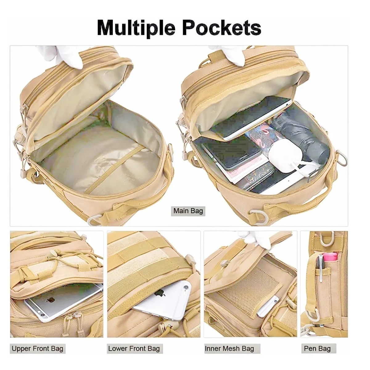 Pechera Camuflaje Táctica Militar Multiusos 3 En 1 Desert