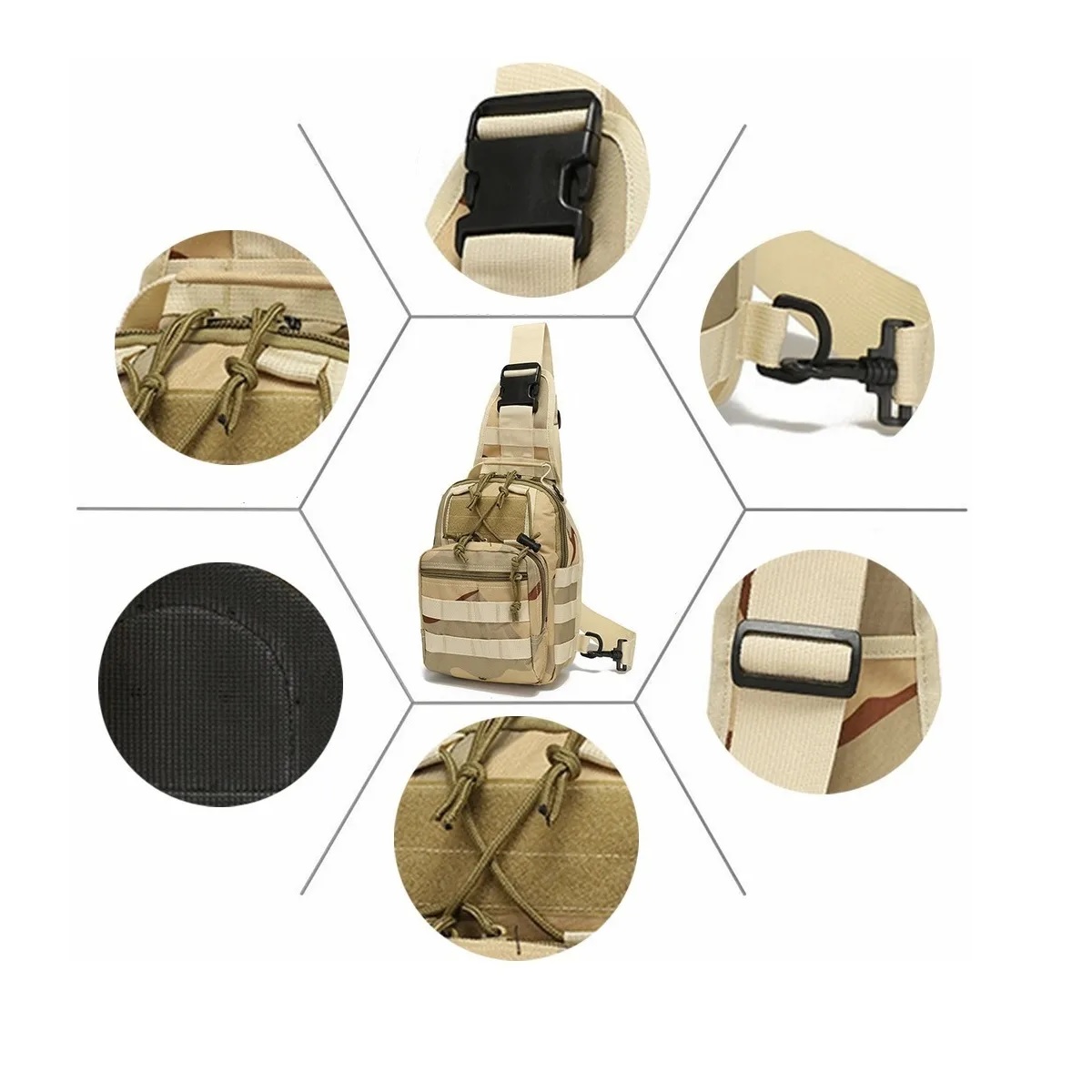 Pechera Camuflaje Táctica Militar Multiusos 3 En 1 Desert