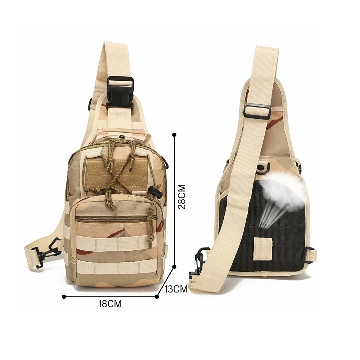 Pechera Camuflaje Táctica Militar Multiusos 3 En 1 Desert