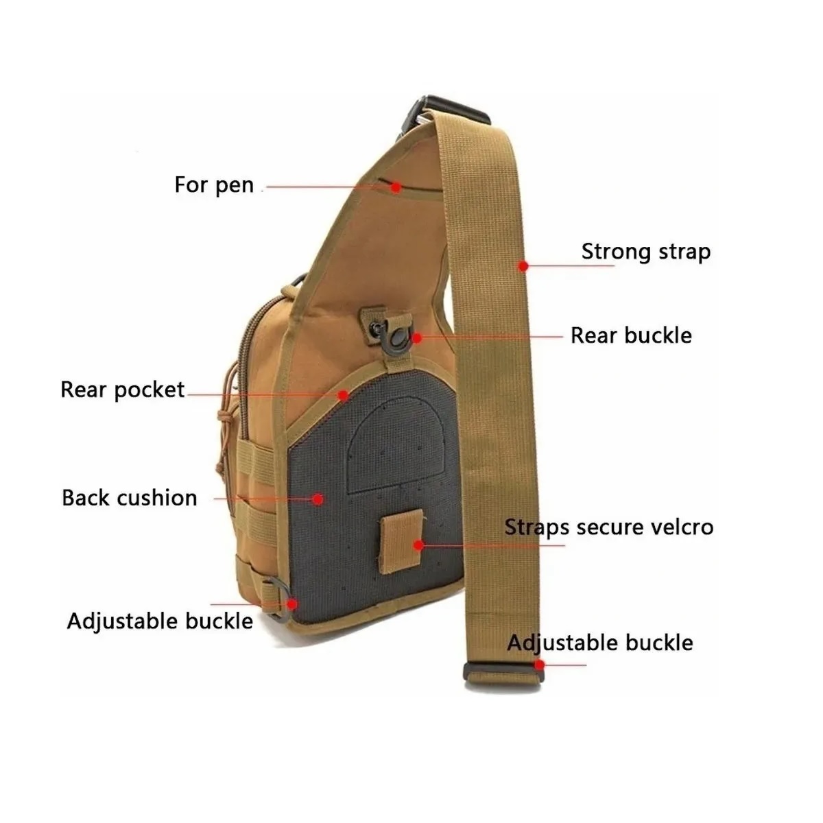 Mochila Pechera Táctica Militar Senderismo Caki