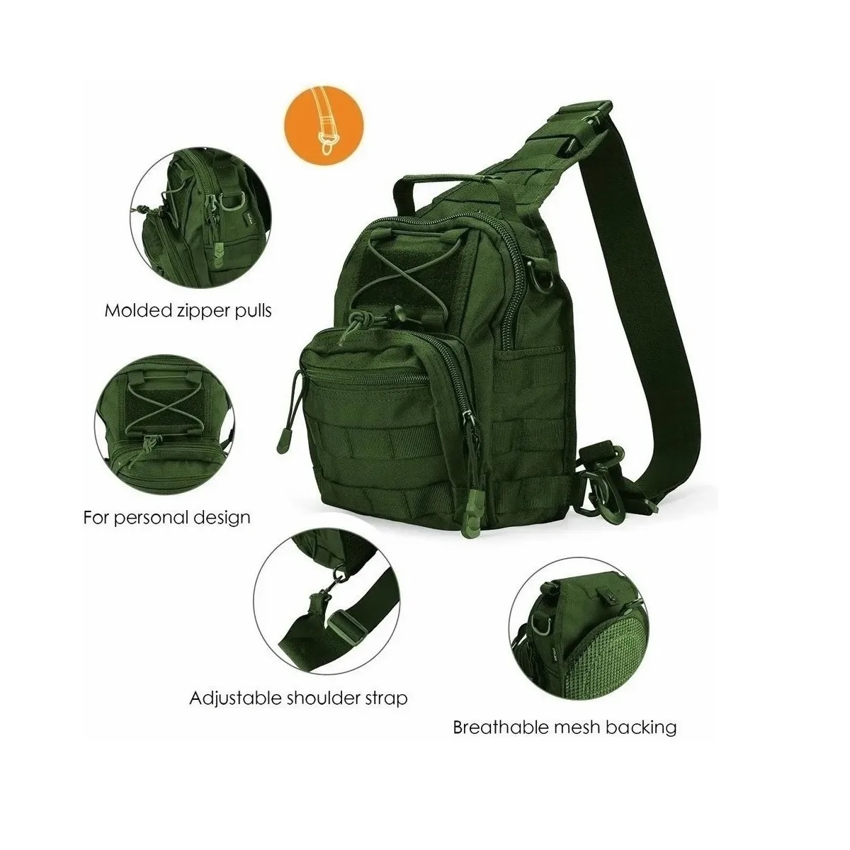 Mochila Pechera Táctica Militar Senderismo Verde