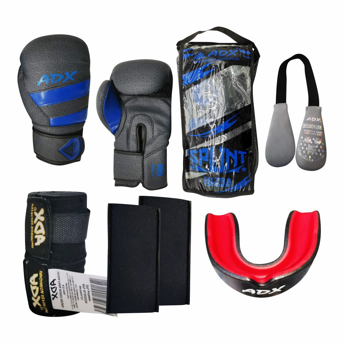 Kit De Guantes Para Boxeo Adx Modelo Split + Complementos