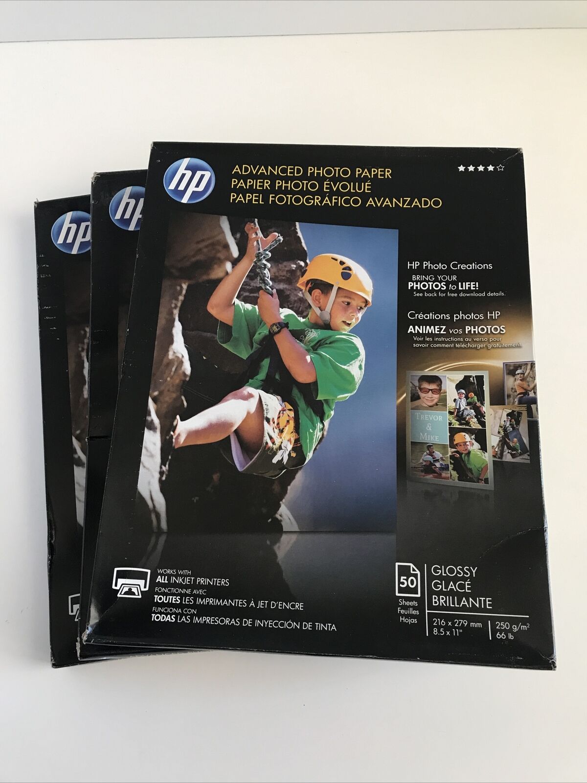 HP INC Papel fotográfico HP Inyección de tinta - Blanco - Carta - 215.90mm x 279.40mm