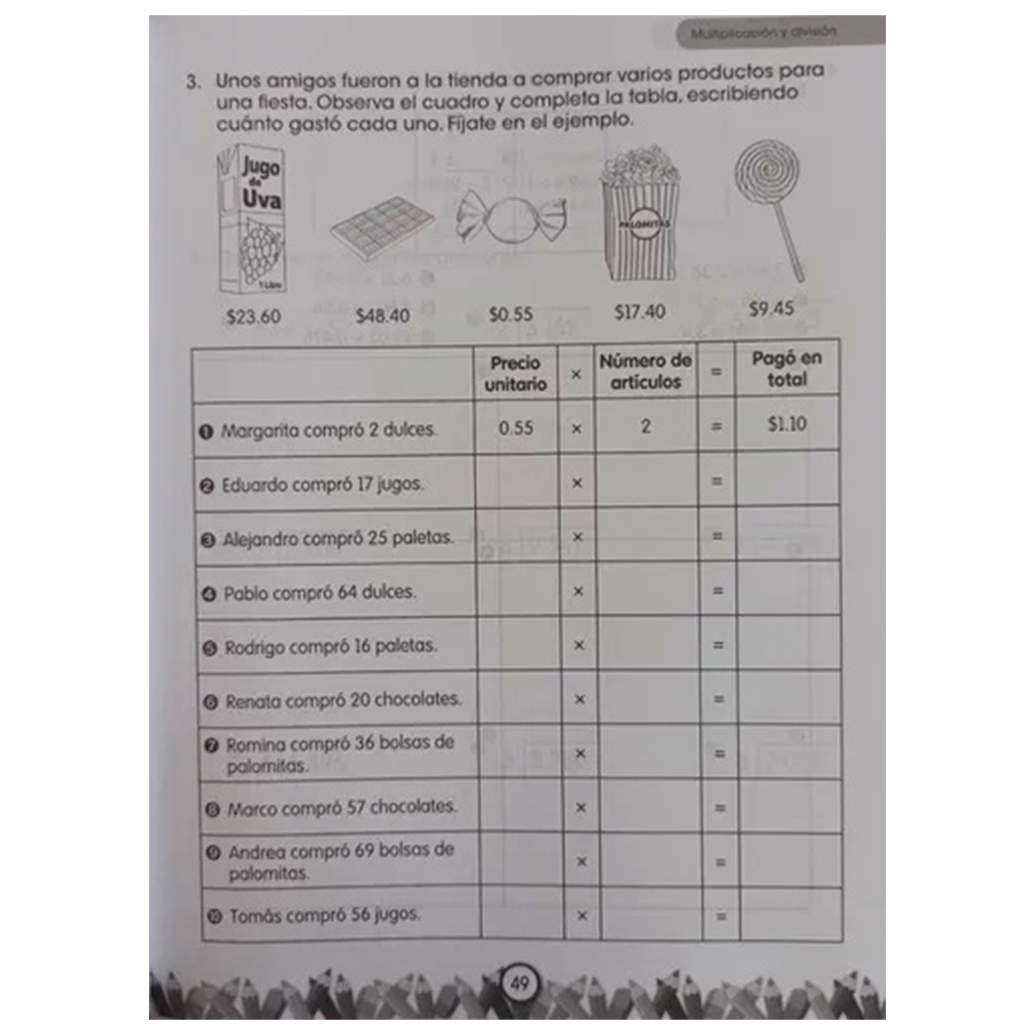 Ejercicios Y Problemas Matemáticos 1 Primaria - Larousse